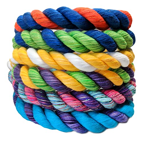 Ravenox Colorful Twisted Cotton Rope | Made in USA | (Tan, Tan & Brown)(1/2 in x 25 ft) | Custom Color Cordage for Sport, Décor, Pet Toys, Craft, Macramé & General Use | Rope by The Foot & Diameter