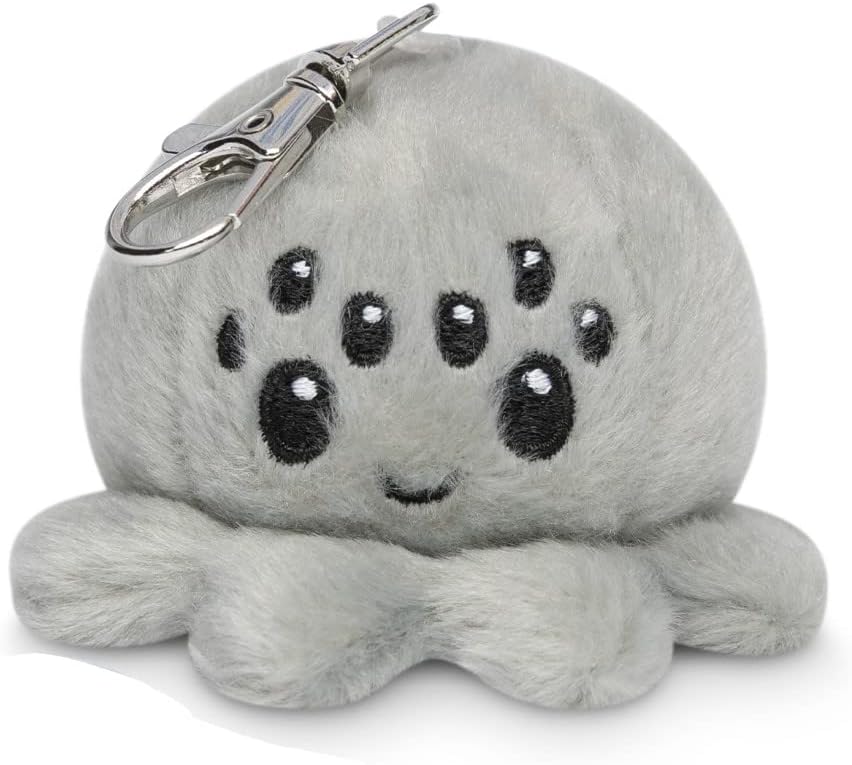 TeeTurtle | Plushie Charm Keychain | Happy Gray Spider : Clothing, Shoes & Jewelry