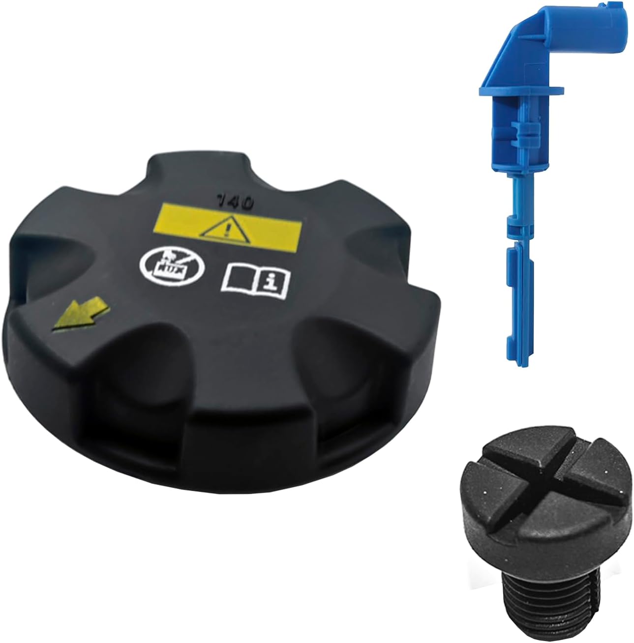 AMCC Expansion Tank Cap Compatible&Coolant Level Sensor& Coolant Air Bleeder Screw 3Pcs Suits 140Kpa(1.4bar) Compatible with BMW MIni N20 N52 N54 N55 N63 M54 B38 48 58 X1 X2 X3 X4 X5 X6 X7
