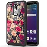 ANLI LG Stylo 5 Plus Case, LG Stylo 5 Case, Fashion Floral Design Drop Protection Hybrid Dual Layer Armor Protective Case Cover for Girls and Women Rose Flowers