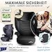 WALSER Premium Kindersitz Auto Numa, 2in1 ISOFIX Kinder Sitzerhöhung abnehmbare Rückenlehne + mitwachsende Kopfstütze 3-8 Jahre 100-150 cm neueste Norm ECE R 129, Sitzerhöhung Auto Kinder schwarz