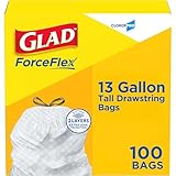 CloroxPro Glad ForceFlex Tall Drawstring Trash Bags, 13 Gal, 100 Ct (Pack May Vary)