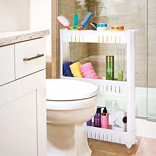 Prateleira Multiuso com Rodizio Branca Arthi Branco, 54.5 x 12.5 x 77.5 cm