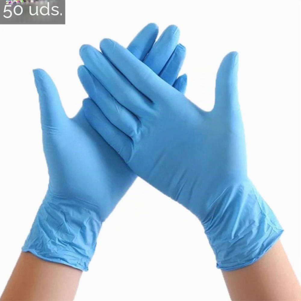 100 Piezas Guantes Desechables Guantes médicos de látex Sello Duradero y de Alta Elasticidad lavavajillas Cocina Trabajo Caucho jardín Universal para Mano Izquierda y Derecha, Blanco, S