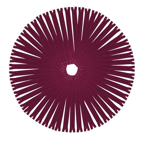 Image of Mandala Crafts 85 PCs Maroon Assorted Lengths Nylon Zippers for Sewing