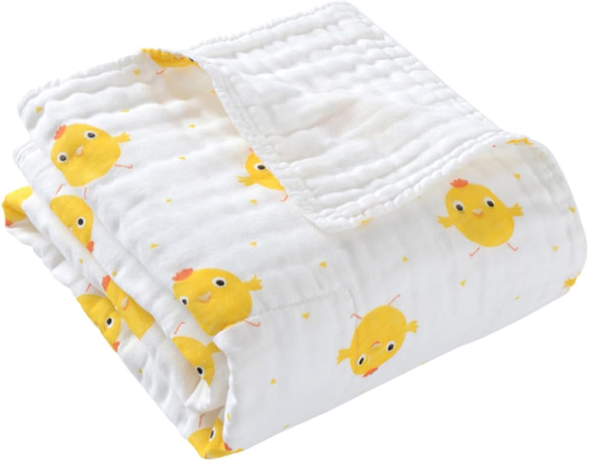 UPKOCH Cotton Bath Towel for Boy Girl Soft Absorbent and Breathable Cartoon Blanket for Boy Girl Yellow Chick Versatile Use As Bath Towel Blanket
