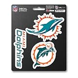 NFL Miami Dolphins Team Decal, 3-Pack