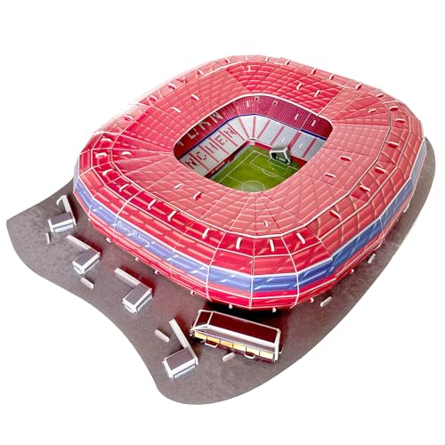 Habarri Allianz Arena Stadion Puzzle 3D - Komplettset 3D Puzzle-Stadion - 3D Fußballstadion für Kinder und Erwachsene - Modell eines Fußballstadions - Modellbau - 63 Elemente