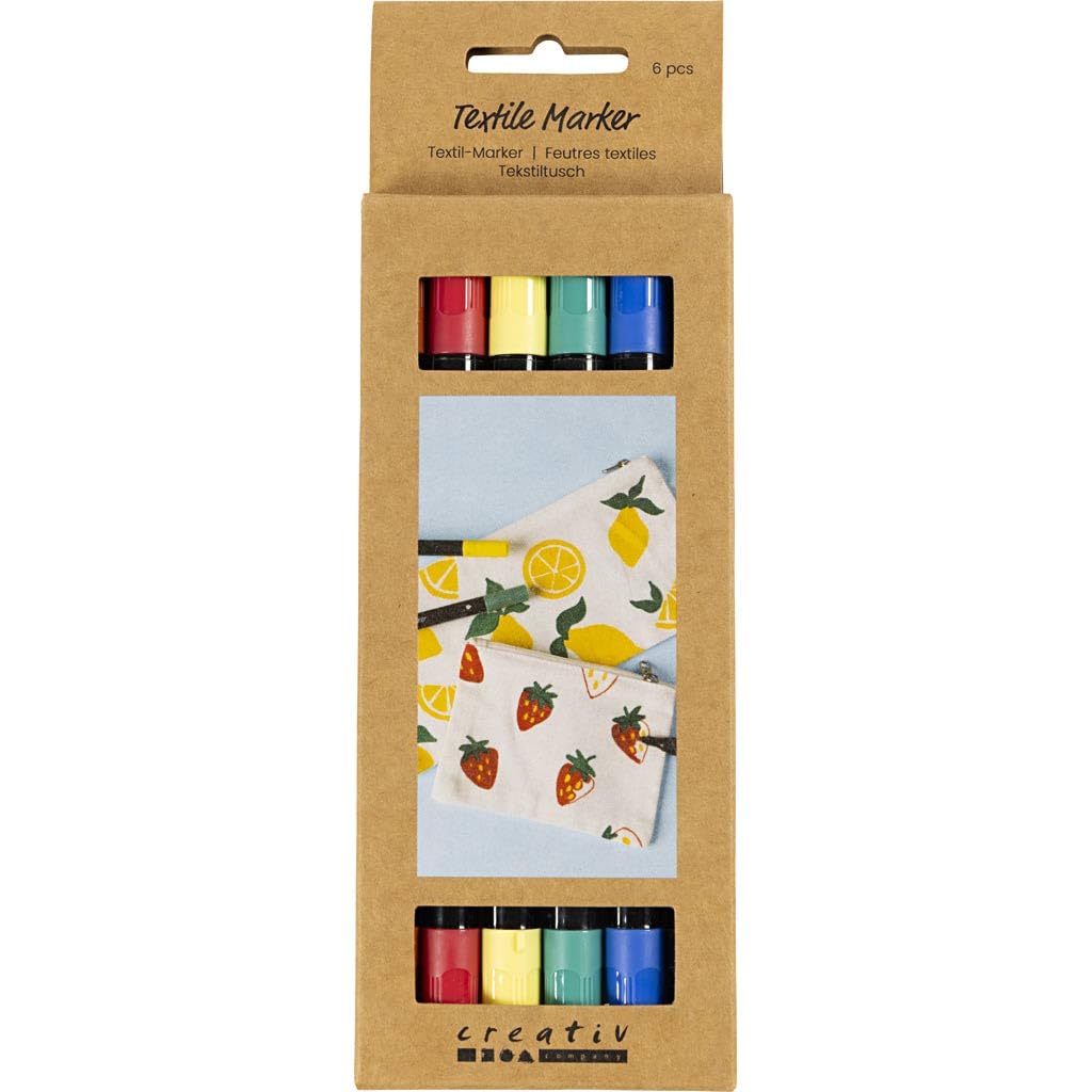 Textile markers, line 2,3+3,6, standard colours, 6 pc/ 1 pack