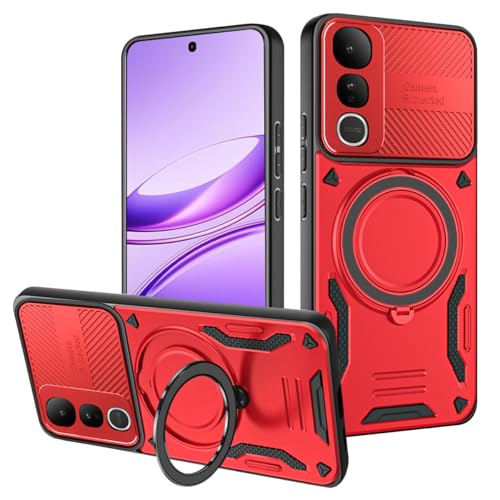 �Ή��@�� for Vivo V50 Lite 5G / V50 Lite 4G �g�ѓd�b�P�[�X,�Ή��@�� for MagSafe,360�x��]���}�O�l�b�g�X�^���h�t���ی�P�[�X Red