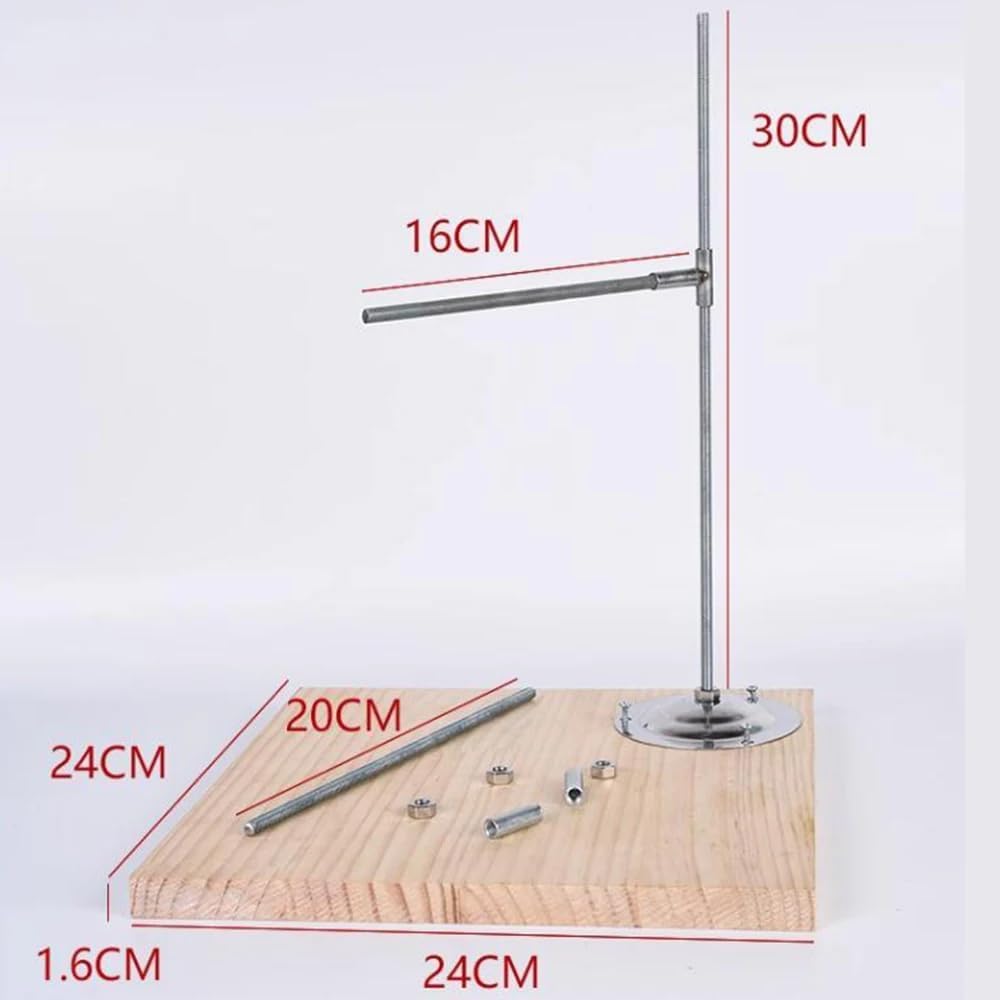iDili Adjustable Clay Sculpture Armature Stand - Heavy-Duty Fixation Bracket w/Reinforced Nuts & Screws for Clay Modeling, Figure Crafting, Pottery Support DIY Hand Sculpture (Stand with Base)