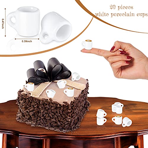 20 Pieces Mini Coffee Cups White Ceramic Mugs Tea Cup Dollhouse Miniatures Food Kitchen Room Decoration Craft Accessories… #TOP1