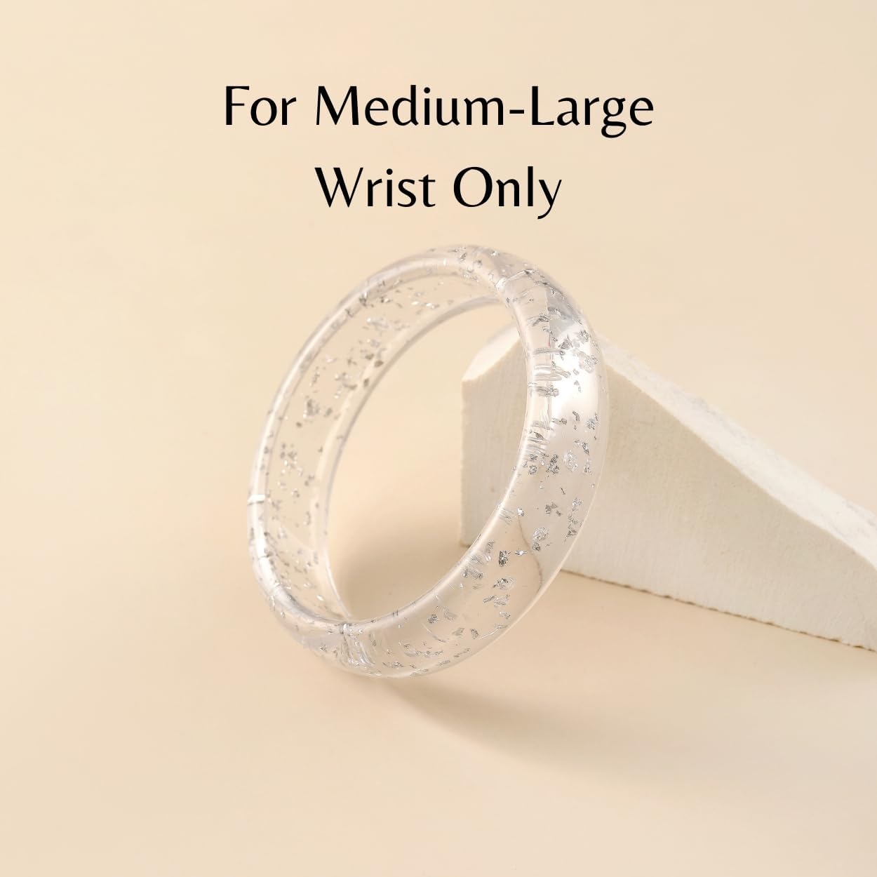 Viva Joya Round Resin Acrylic Bangle Bracelet for Women, Statement Chunky Wide or Slim Plastic Geometric Jewelry, Marble White Brown Teal - Image 2