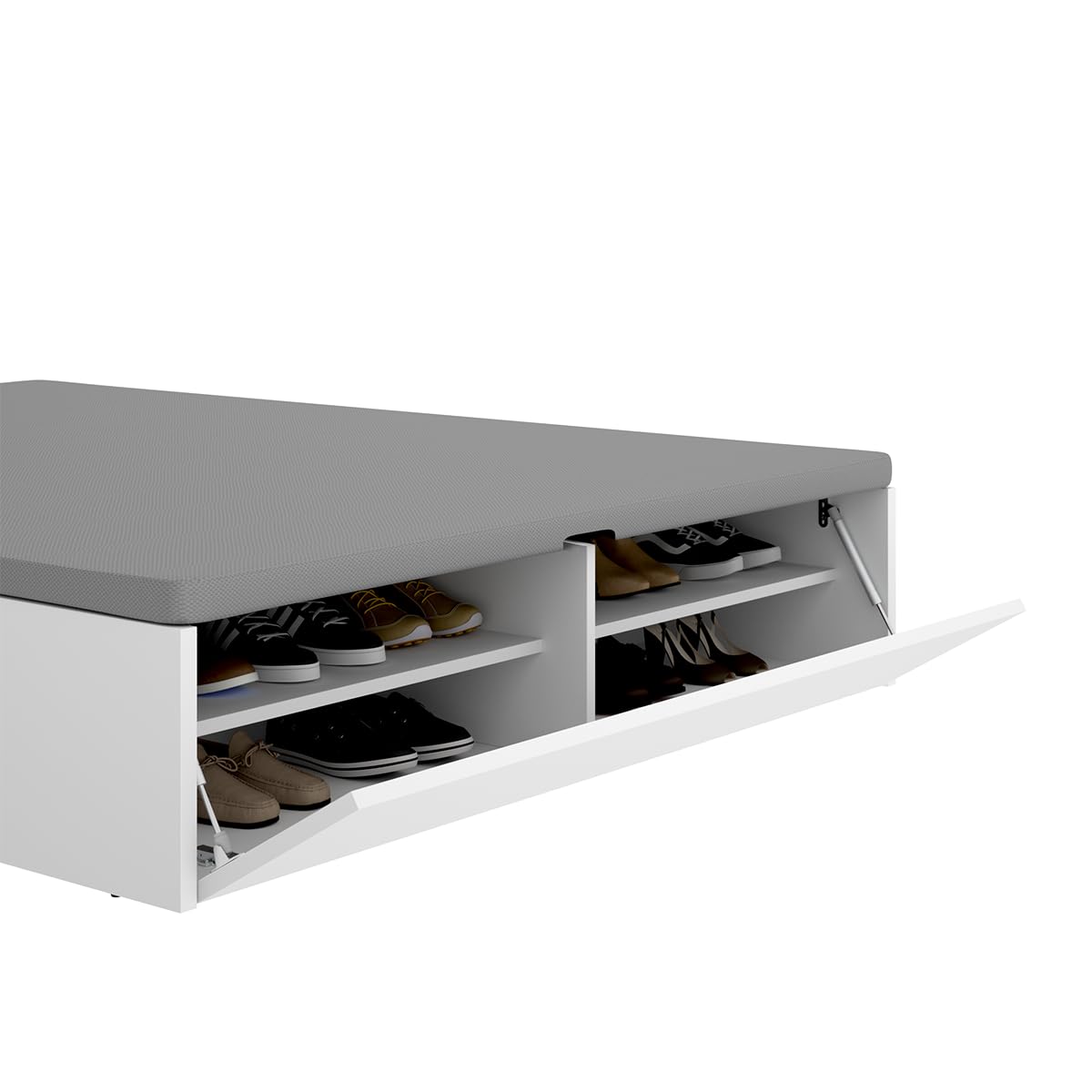 DEKIT Grupo RIMOBEL - LAN CANAPE Recto con Zapatero Cama 150x200 cm - Blanco