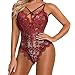 Sexy Fashion Lace Lingerie Underwear Sleepwear Steel Ring Pajamas Garter sexy lingerie for women sets plus size (Red, L)