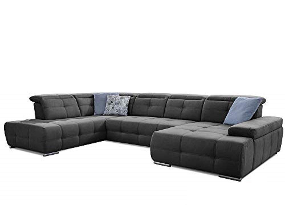 CAVADORE Mistrel Esquina, 98% poliéster, 2% Poliamida Espuma, Soft Clean Gris Oscuro, Longchair rechts