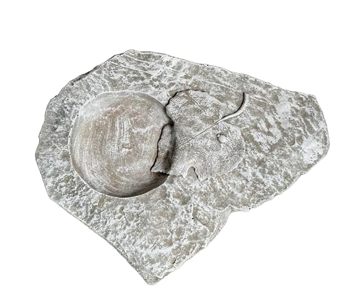 Solid Rock Stoneworks Slate Leaf Feeder/Bird Bath, Marble