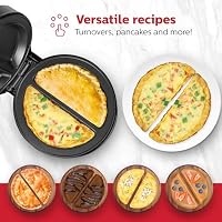 Holstein Housewares Stainless Steel 2 Section Omelet & Frittata Maker, Non Stick Coating, Easy To Clean, Indicator Lights, Compact Storage, Prepare Versatile Recipes in Minutes. 2 Portions, Black — image 6