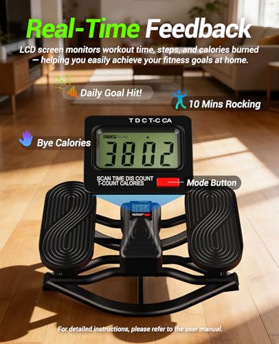 Image of Rock Stepper Side to Side Exercise Machine, Rocking Stepper for Home Gym with LCD Display & Resistance Bands, Low-Impact Step Rocker Workout Equipment Supports 330 lbs
