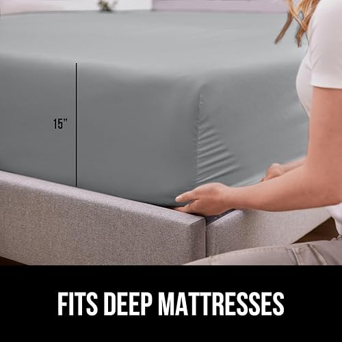 Miniatura 6 de GORILLA GRIP Sábanas bajeras, sábanas bajeras que se mantienen en su lugar con bolsillo profundo para colchón, microfibra ligera, elástica en todo