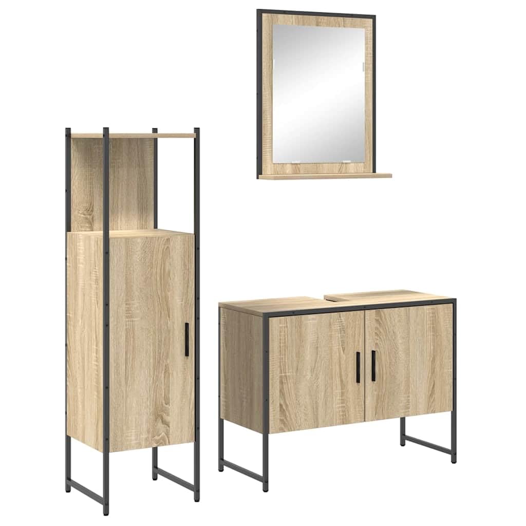 Muebles de baño de madera para crear un oasis spa en casa conjunto de 3 piezas marron 1