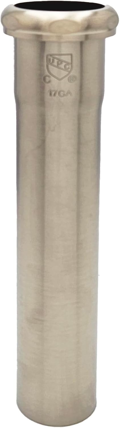 Westbrass A422-01 1-1/2" x 8" Slip Joint Extension Tube, Polished Brass