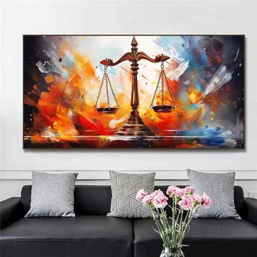 Impression sur toile de la Balance de la Justice, peinture graffiti d'art mural de prestige