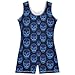 Aflyko Little Girl Gymnastics Leotard with Shorts Neon Skull Blue One-Piece Activewear Soft Stretchy Tank Tops Fun Fashion Dance Outfit 7-8T