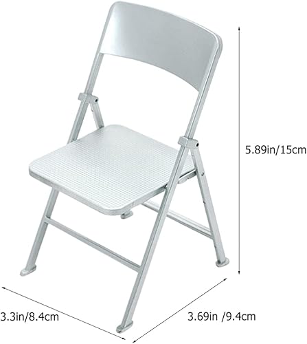Miniatura 2 de ibasenice Silla plegable para casa de muñecas, silla pequeña transparente, modelo de silla en miniatura, silla plegable en miniatura, sillas