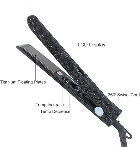 Miniatura 2 de Alisador de pelo brillante de 1 pulgada, alisador profesional de nanotanio de doble voltaje, alisador de pelo MCH Instant Heat 480, estilo rápido