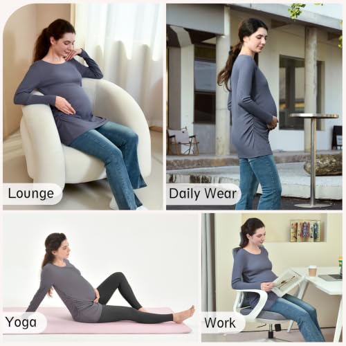Ipletix Maternity Long Sleeve Tunic Tops - image 5
