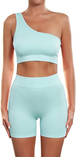 Conjunto de entrenamiento de dos piezas para mujer, trajes deportivos sin costuras, camiseta sin mangas con pantalones cortos para correr, conjuntos