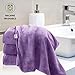 Cosy Family Microfiber 4 Pack Bath Towel Set, Lightweight and Quick Drying, Ultra Soft Highly Absorbent Towels for Bathroom, Gym, Hotel, Beach and Spa (Purple)