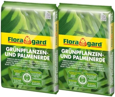 Floragard - 2x10 litres - Terreau pour Plantes Vertes et Palmier