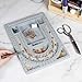 The Beadsmith Bead Board, Grey Flocked, 3 U-Shaped Channels, 6 Recessed Compartments, 9.5 x 13 inches, Design Boards for Creating Bracelets, Necklaces and Other Jewelry