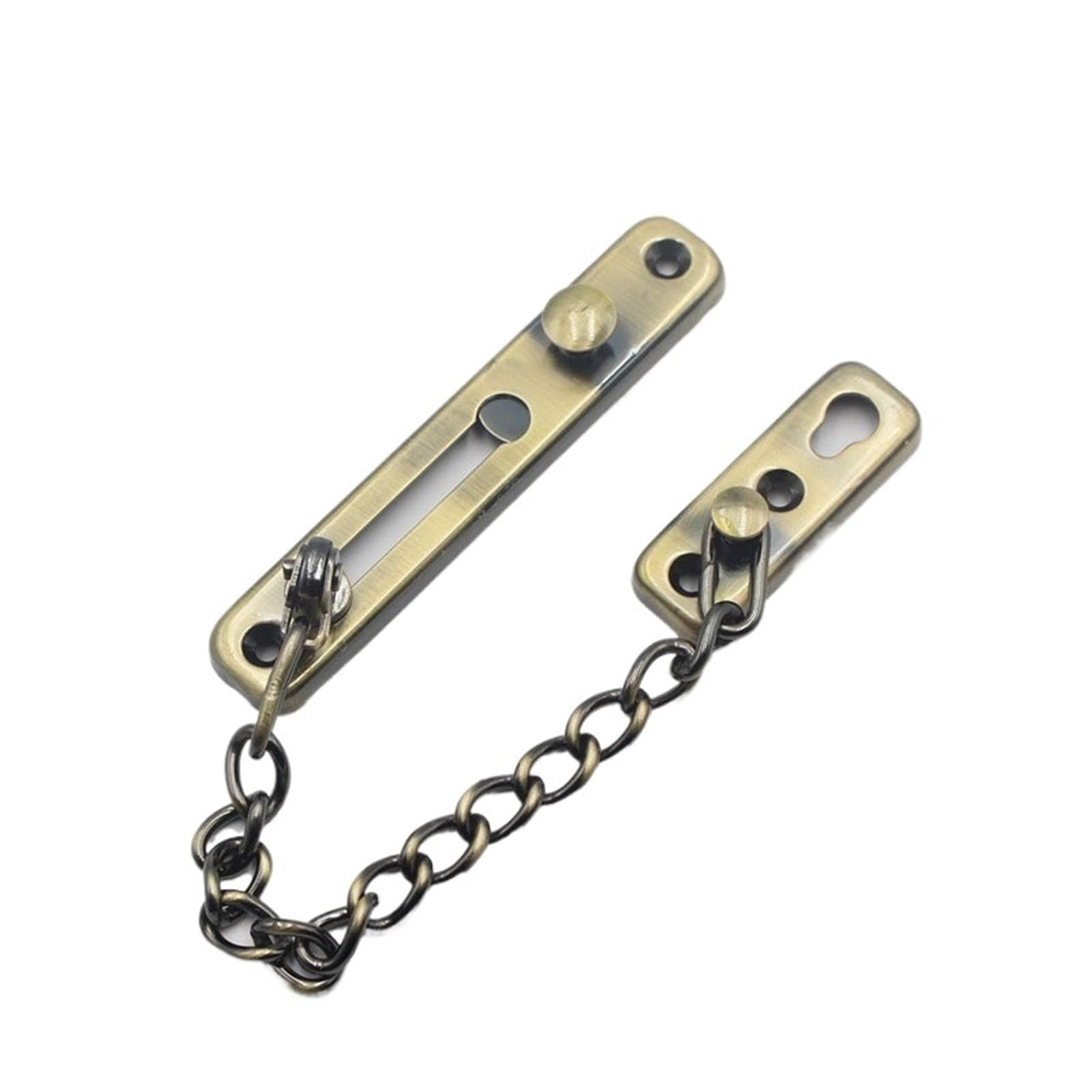 Solid Security Door Sliding Chain Lock Safety Punch Free Latch Buckle for Bedroom,Hotel,Homestay for Door(Brown)