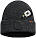 ATNKE Kids LED Lighted Beanie Cap,USB Rechargeable 4 LED Running Headlamp Lined Fleece Hat Light Gift for Boys and Girls/#Limestone Gray