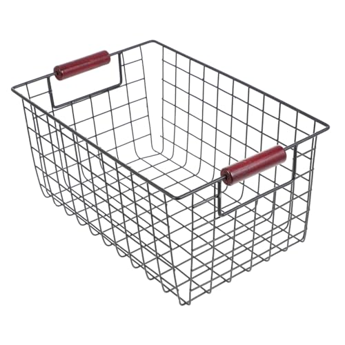 HOOTNEE Desktop Organizer Basket Sturdy Stainless Steel Storage Basket for Kitchen Seasonings Fruits and Snacks Open Design for Easy Access Countertop Organizer