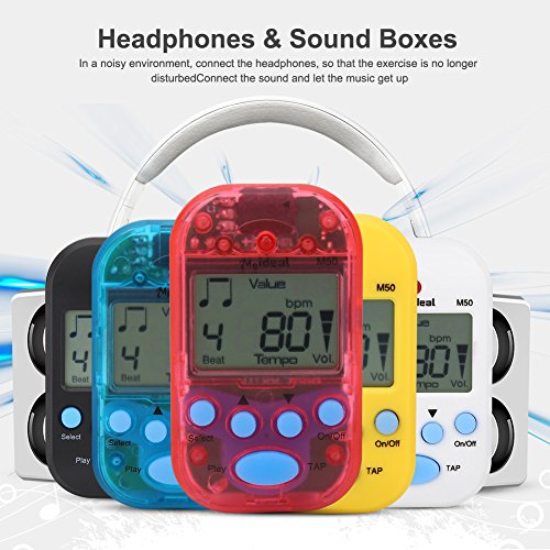 Mini Metronom, Clip-On Digital Beat Tempo Metronom für Klavier, Violine, Gitarre(Rot)