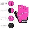 Gel Cycling Gloves Fingerless Padded Mountain Bike Bicycle Gloves Anti-slip Gym MTB Half Finger Reflective Biking Mitts Shock Absorbing Hiking Sports (Pink, M) - Image 4