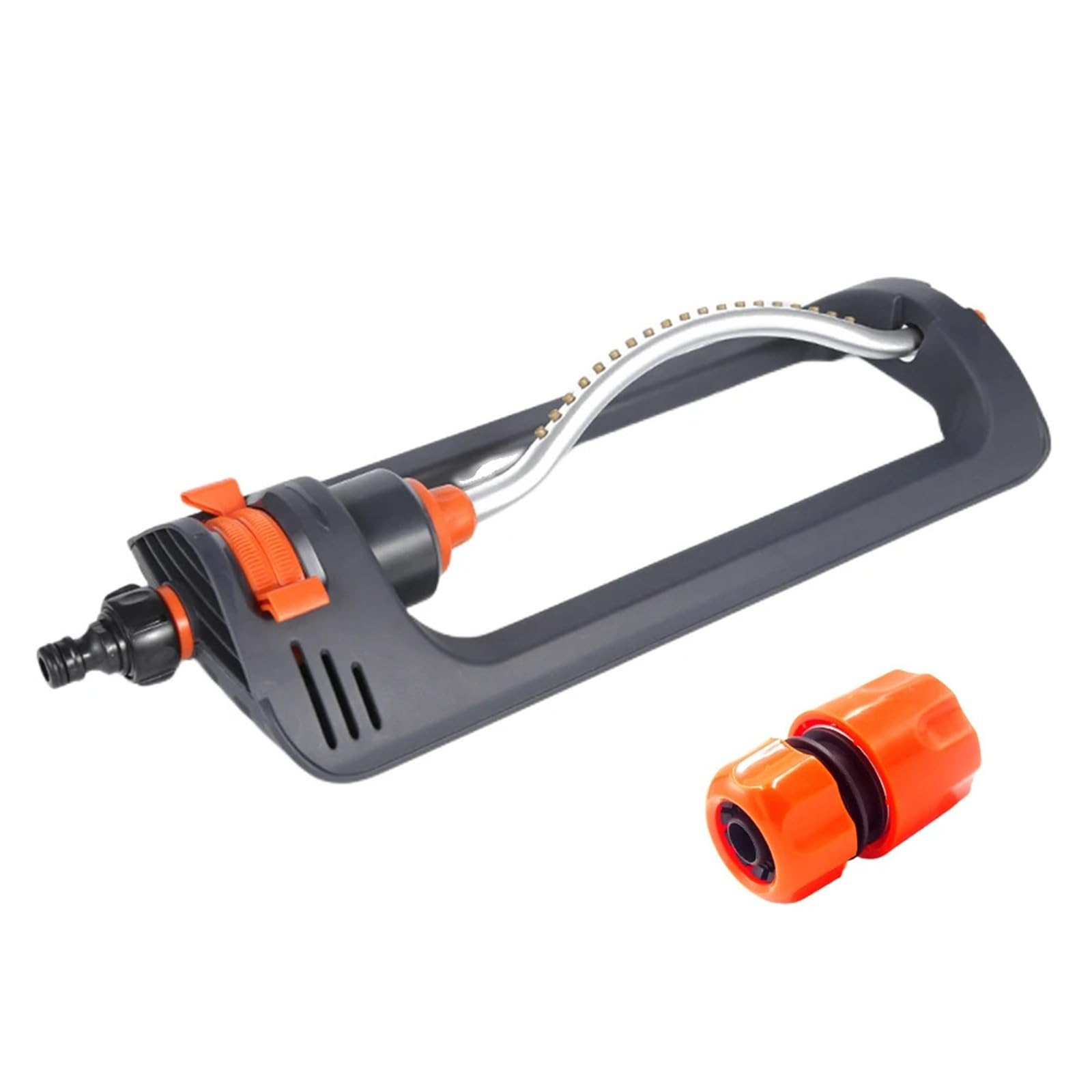 Zraszacz oscylacyjny Regulowany pręt prostokątny, Zraszacz oscylacyjny Auto Swing, 4 tryby, wielokolorowy, odporny na rdzę, do trawnika ogrodowego(Orange)