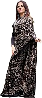 Women's Bandhani Printed Soft Silk Saree With Unstitched Blouse Piece