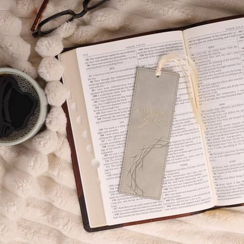 Image of Christian Art Gifts Faux Leather Scripture Bookmark: Amazing Grace