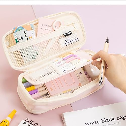 DHSUN Trousse à crayons pour filles - 4 compartiments - Trousse à crayons - Trousse pour adolescentes et adultes - Objets cool pour adolescentes et filles, Rose, Pour les étudiants – vue 3
