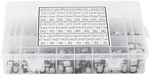 400PCS SMD 1uF - 1000uF Aluminium Electrolytic Capacitor Kit, 24 Values