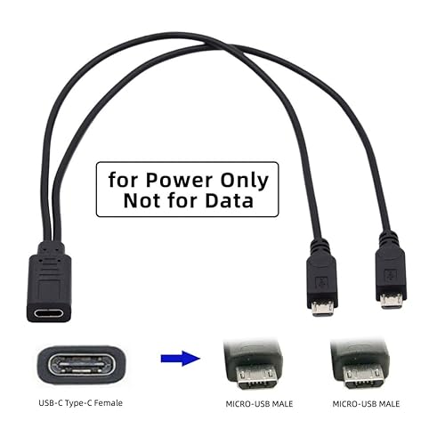 Miniatura 4 de chenyang Cable de carga múltiple USB C Splitter Multi, USB C 1 a 2 Micro USB Cable de extensión de carga soporta carga de dos dispositivos al mismo