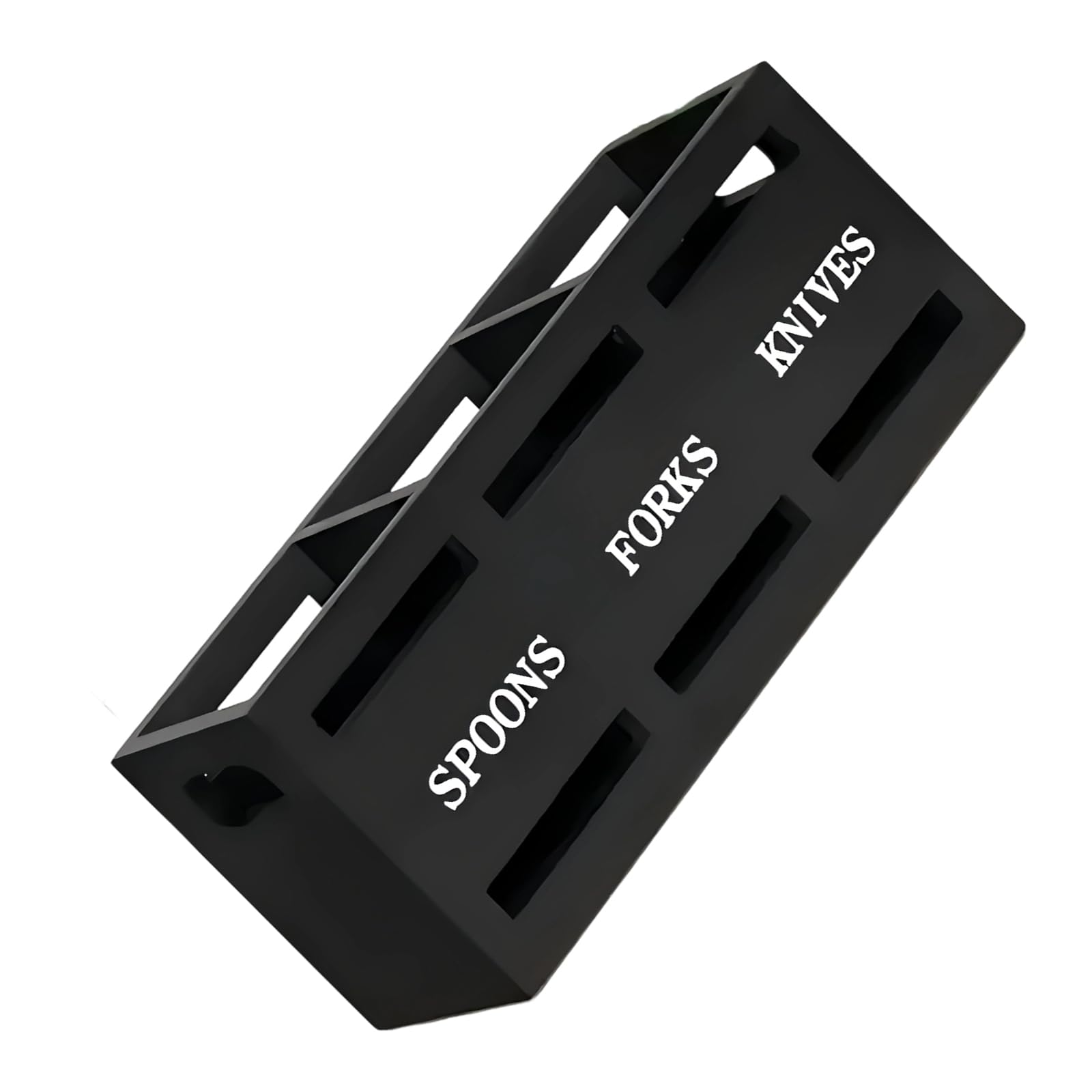 MIDOKSTUA Modern 3 Section Wood Utensil Holder Storage Box for Kitchen Drawer and Countertop Organization Tool Box