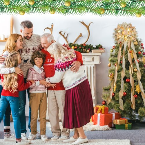 Lazo grande de Navidad decorativo color champán para vestir el salón en nochebuena 7