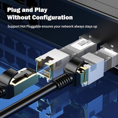Image of [4-Pack] 10Gb SFP+ to RJ-45 Module Transceiver 98Ft (30m), 10 Gigabit SFP+ Copper Ethernet CAT6a Transceivers Compatible with 5Gb / 2.5Gb / 1Gb, NOT Compatible with Brand HP, Dell, Aruba, H3C