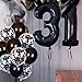 Imagen de Globo decorativo para 35 cumpleaños negro cumpleaños 35 años decoración de fiesta en blanco y negro 35 cumpleaños mujeres y hombres decoración de cumpleaños de plata 35 años para mujeres 35